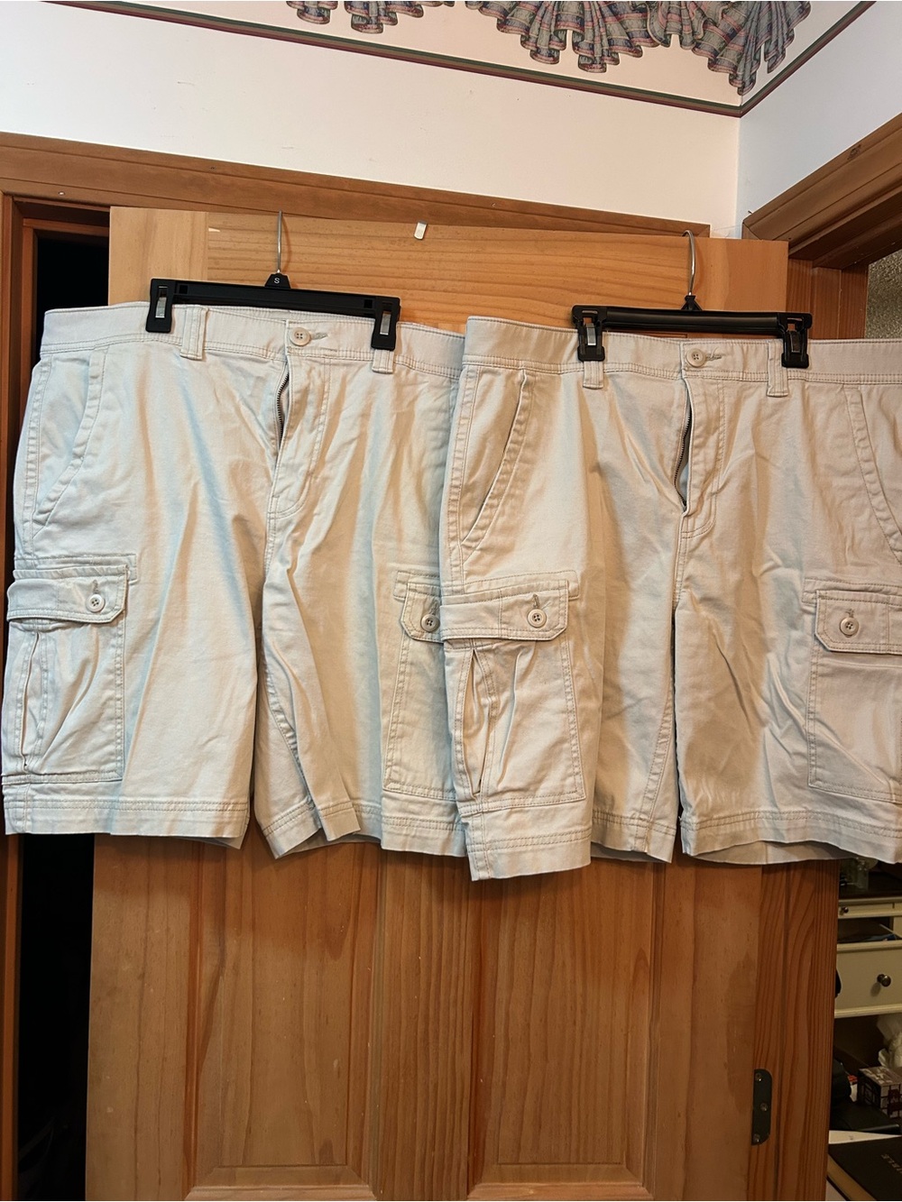 St. John's Bay Light Beige Cargo Shorts - Multiple Pocket Utility (2 pair)